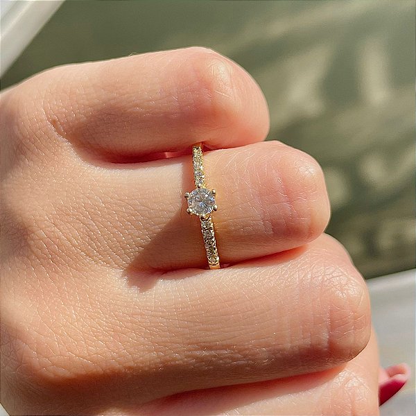 VL 512 - Solitário em Ouro Amarelo 18K
