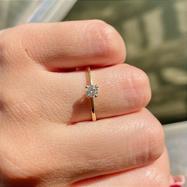 VL 566 - Solitário em Ouro Amarelo 18K