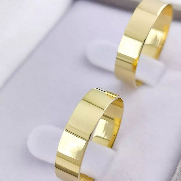 VL 103 - Par de Alianças em Ouro Amarelo 18K