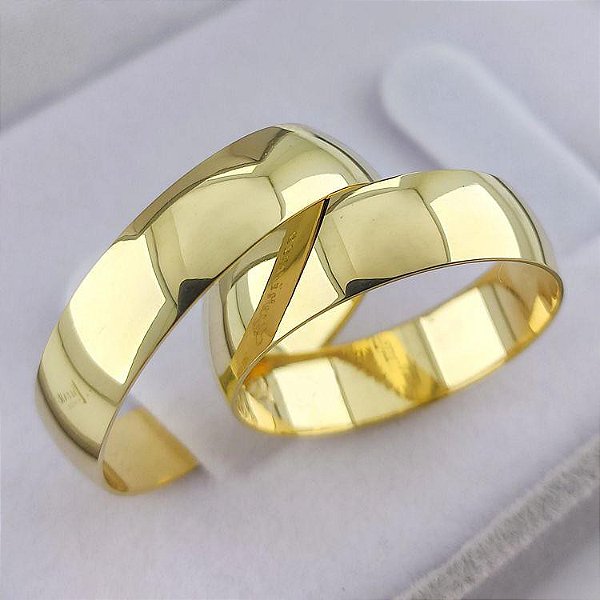 VL 107 - Par de Alianças em Ouro Amarelo 18K
