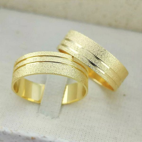 VL 040 - Par de Alianças em Ouro Amarelo 18K