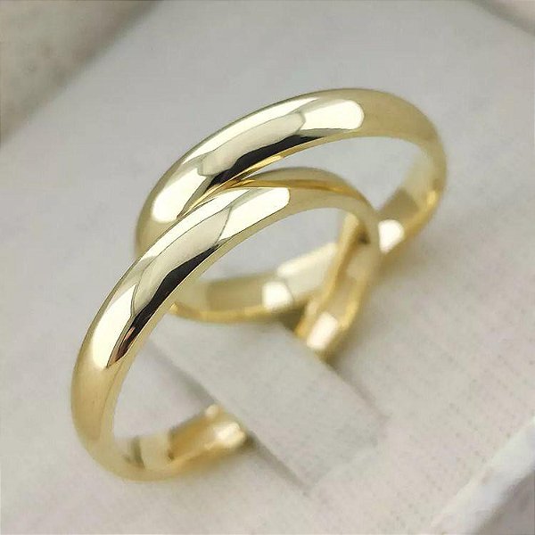 VL 095 - Par de Alianças em Ouro Amarelo 18K
