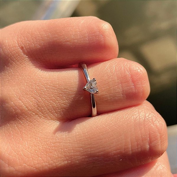 VL 578 - Solitário em Ouro Branco 18K