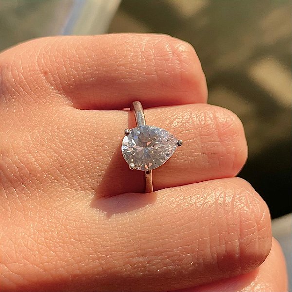 VL 587 - Solitário em Ouro Branco 18K