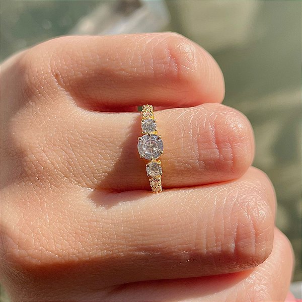 VL 504 - Solitário em Ouro Amarelo 18K