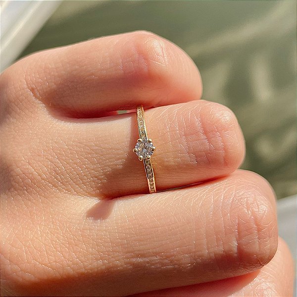 VL 514 - Solitário em Ouro Amarelo 18K