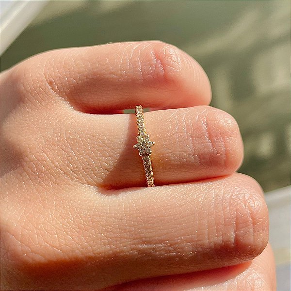 VL 517 - Solitário em Ouro Amarelo 18K