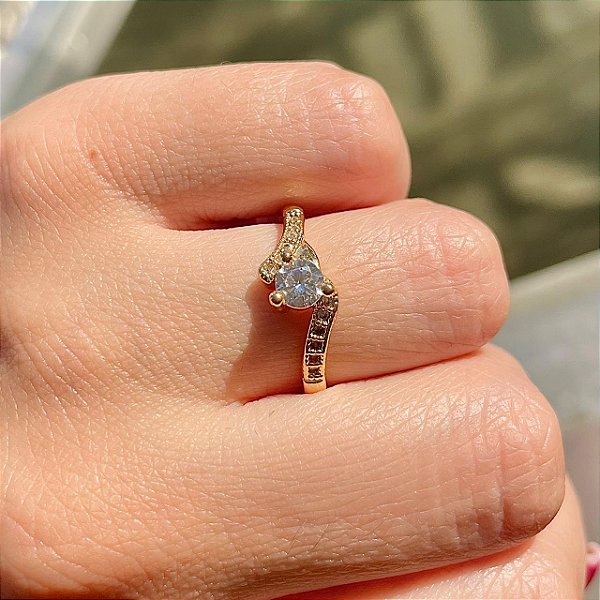 VL 552 - Solitário em Ouro Amarelo 18K