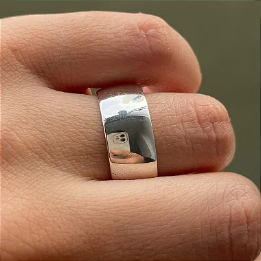 VL 1196 - Par de Alianças em Ouro Branco 18K - 9 MM