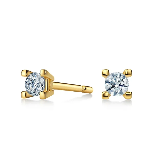 VL 1516 - Par de Brincos em Ouro Amarelo 18K - Ponto de Luz