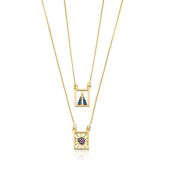 VL 1562 - Escapulário em Ouro Amarelo 18K