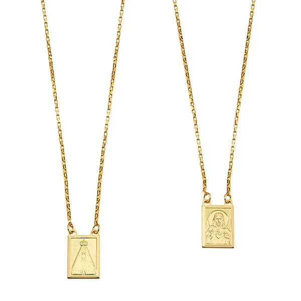 VL 1564 - Escapulário em Ouro Amarelo 18K