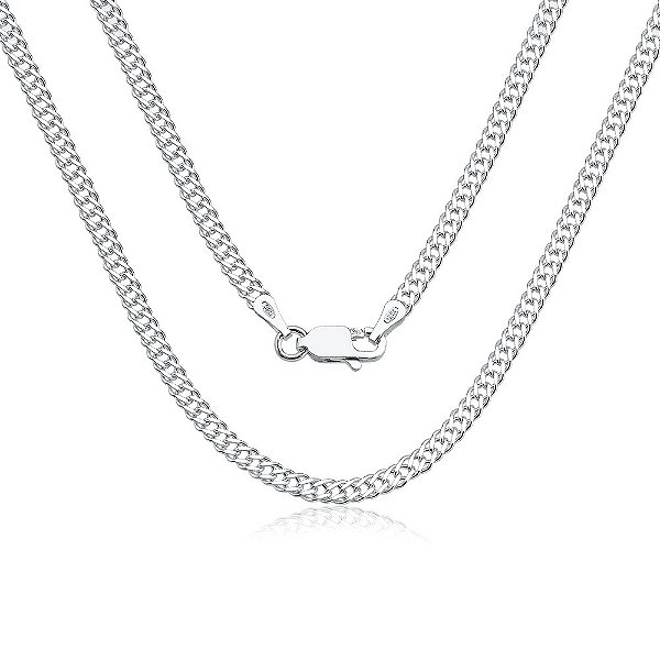 VL 1601 - Corrente em Ouro Branco 18K - 60 CM - Groumet