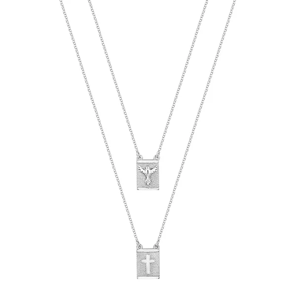VL 1605 - Escapulário em Ouro Branco 18K