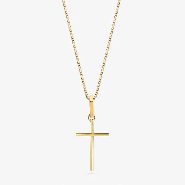 VL 1703 - Corrente em Ouro Amarelo 18K - 45 CM - Veneziana e Cruz