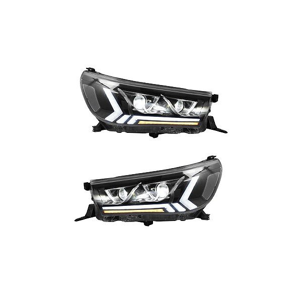 Faróis De Led Hilux New Hid 2016 A 2020