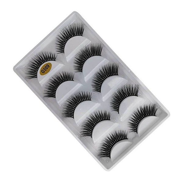 Cartela de Cílios 3D 5 Pares - G509