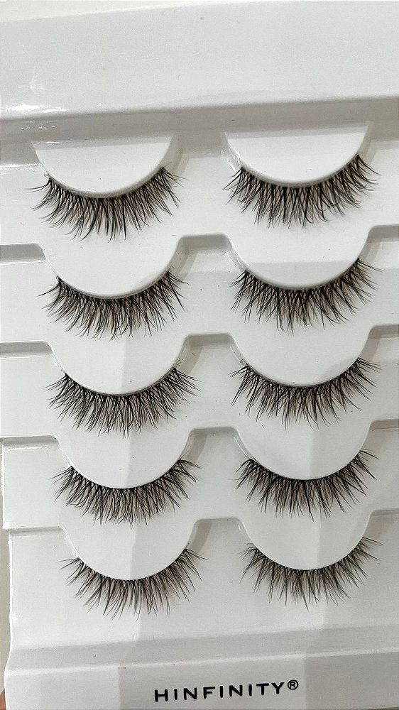 Cartela de Cílios Marrom 5 Pares - MG111