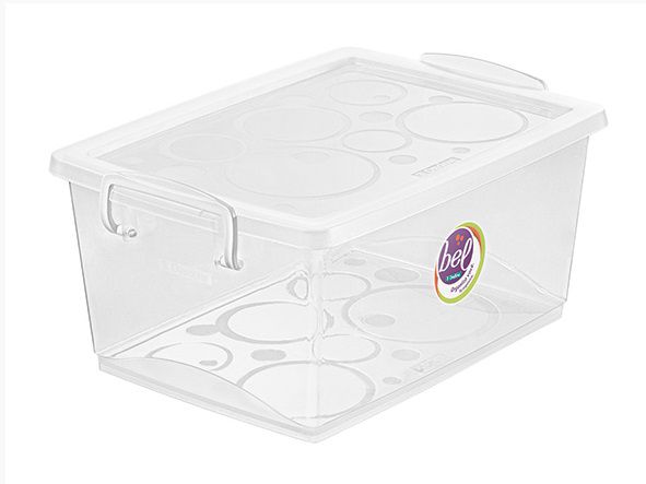 Caixa Organizadora c/Tampa 4L - Bel - Cristal (ref.OR80300)