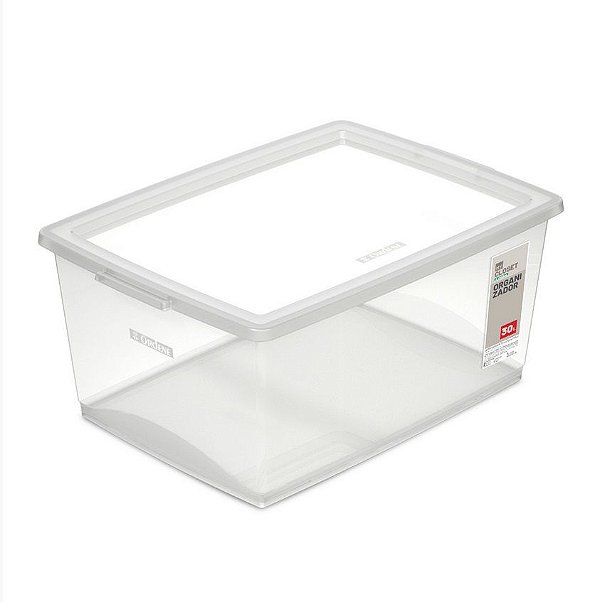 Caixa Organizadora c/Tampa 30L - My Closet - Cristal (ref.OR80700)