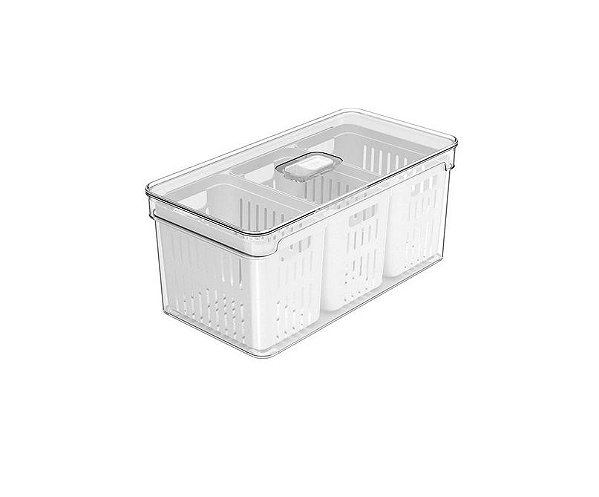 Organizador Clear Fresh 5L c/ 03 Cestos - Cristal (ref.OF750NT)