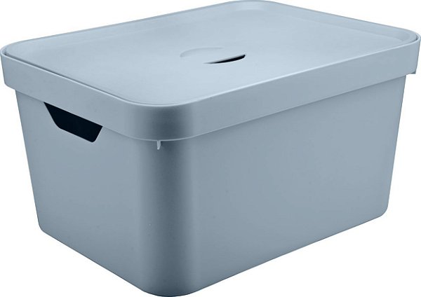 Caixa Organizadora Cube c/Tampa Azul 32L (ref.CC650)