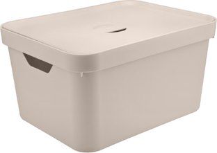 Caixa Organizadora Cube c/Tampa Bege 32L (ref.CC650)