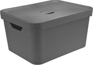 Caixa Organizadora Cube c/Tampa Chumbo 32L (ref.CC650)