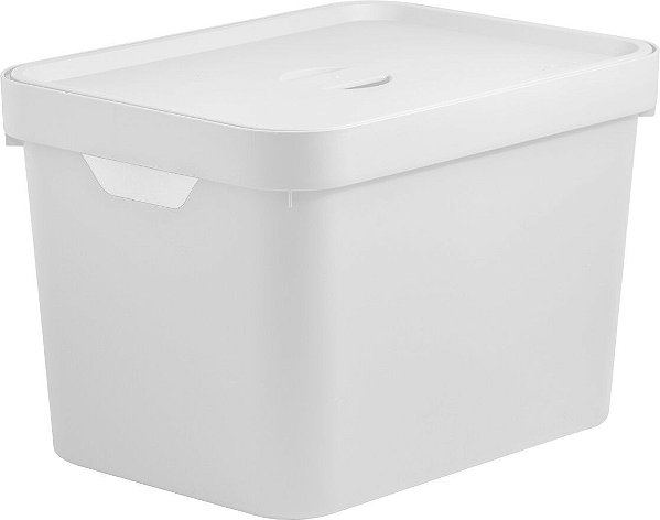 Caixa Organizadora Cube c/Tampa Branca 18L (ref.CC450)