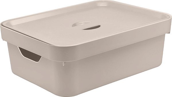 Caixa Organizadora Cube c/Tampa Bege 10,5 (ref.CC350)