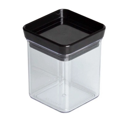 Mini Pote Hermético Lumini Black Quadrado 180ml (ref.2054)