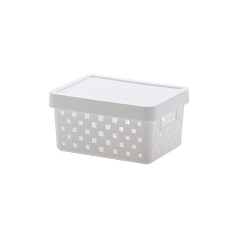 Cesto Organizador c/Tampa Quadratta Branco 19 x 14 x 10 (ref.896)