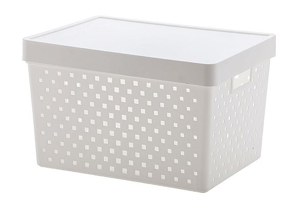 Cesto Organizador c/Tampa Quadratta Branco 39 x 29 x 24 (ref.844)