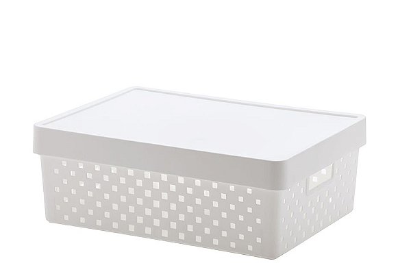 Cesto Organizador c/Tampa Quadratta Branco 39 x 29 x 14 (ref.843)