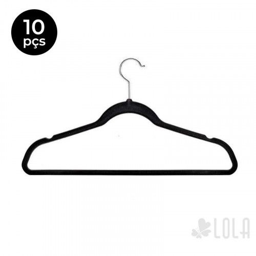 Cabide Adulto Lola Veludo Preto 45cm (Pacote c/10 unidades)