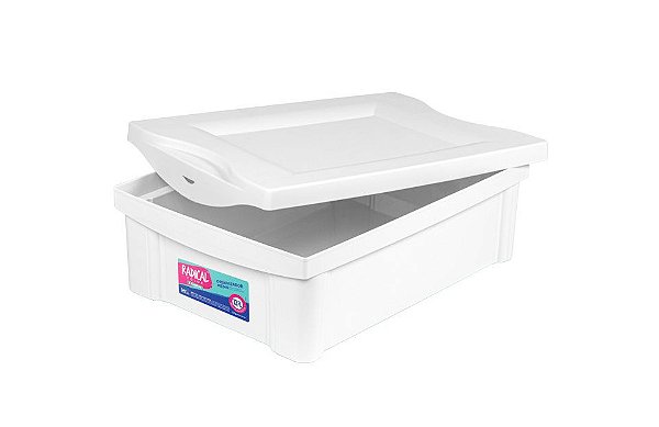 Caixa Organizadora c/Tampa 13,5L Radical Color - Branca (ref.OR21067)