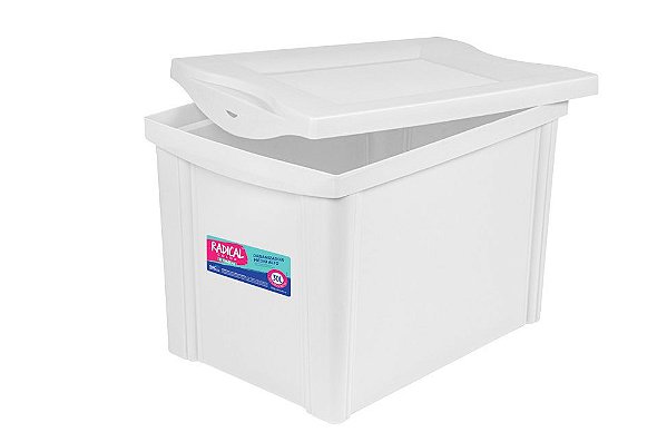 Caixa Organizadora c/Tampa 30L Radical Color - Branca (ref.OR21267)