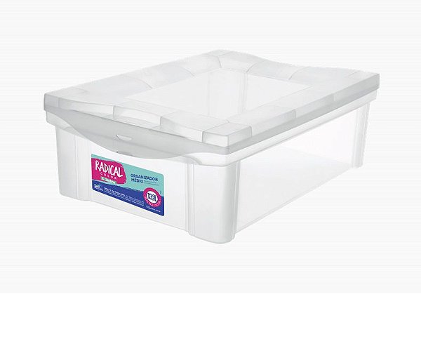 Caixa Organizadora c/Tampa 13,5L Radical Color - Cristal (ref.21001)