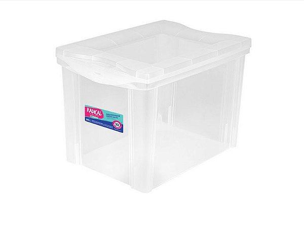 Caixa Organizadora c/Tampa 30L Radical Color - Cristal (ref.21201)