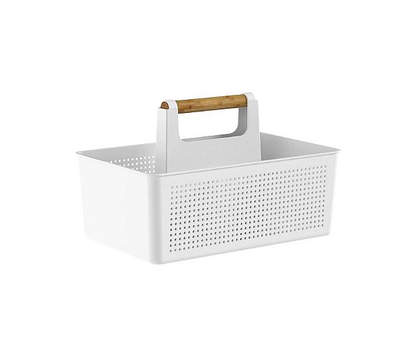 Organizador Multiuso Flow com alça 34,6 x 21,5 x 22,4 - Branco (ref.OMW100BCF)