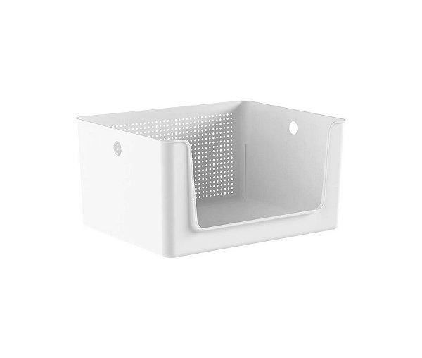 Cesto Organizador Flow c/ Abertura Frontal - Branco (ref.CFW1000BCF)
