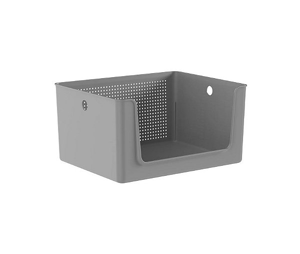 Cesto Organizador Flow c/ Abertura Frontal - Chumbo (ref.CFW1000CHF)