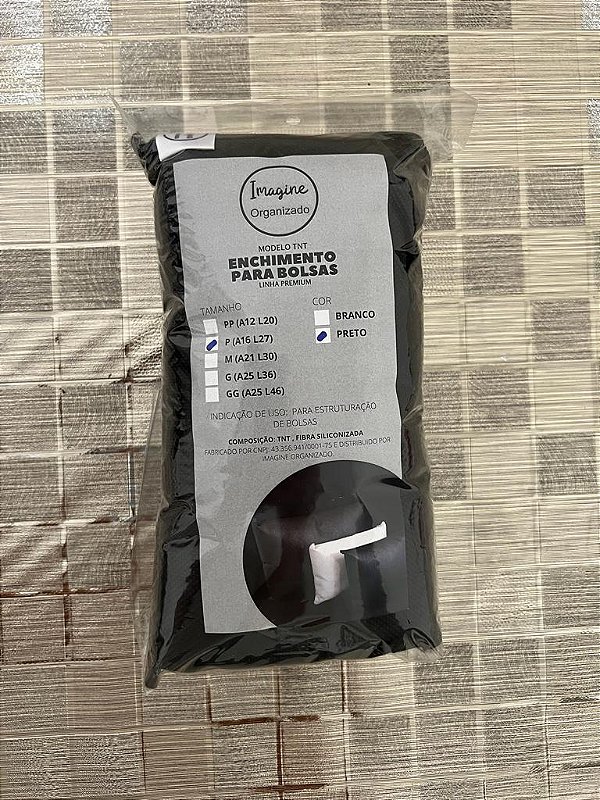 Enchimento para Estruturar Bolsa Preto P 16 x 27