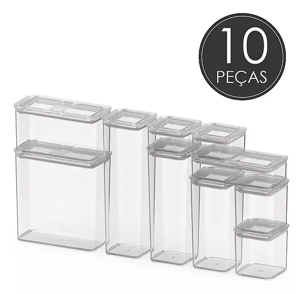 Kit Pote Hermético Modo Cristal c/10 peças
