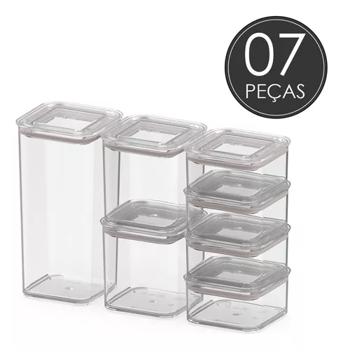 Kit Pote Hermético Modo Cristal c/7 peças