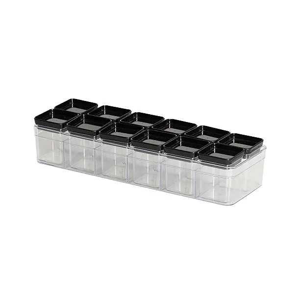 Kit Porta Temperos Lumini Black c/13 peças (ref. 3327)
