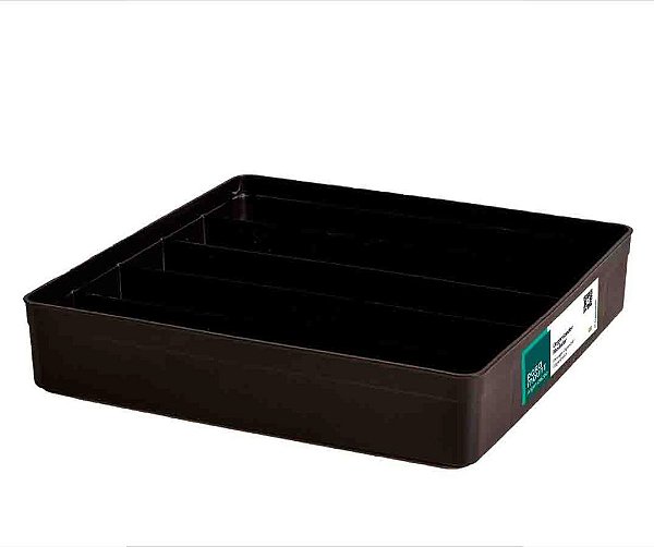 Organizador Modular Plástico Preto c/Divisórias 36,5 x 36,5 x 7,5 (ref.1896)
