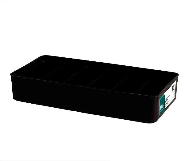 Organizador Modular Plástico Preto c/Divisórias 35,5 x 10,5 x 7,5 (ref.1894)