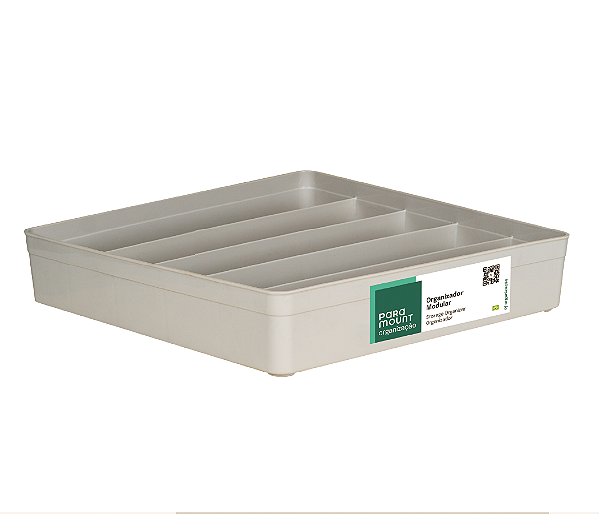 Organizador Modular Plástico Creme c/Divisórias 36,5 x 36,5 x 7,5 (ref.1909)