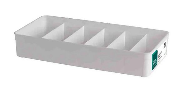 Organizador Modular Plástico Branco c/Divisórias 40,5 x 13,5 x 7,5 (ref.1841)